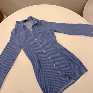 Blue Blush Sky Blue Pinstripe Shirt